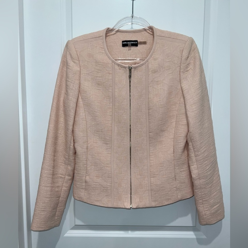 Karl Lagerfeld Pink Textured Blazer Size 10